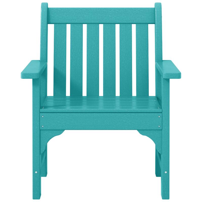 Polytrends Laguna Outdoor Patio 3-Piece Garden Arm Chair Conversation Set With Side Table