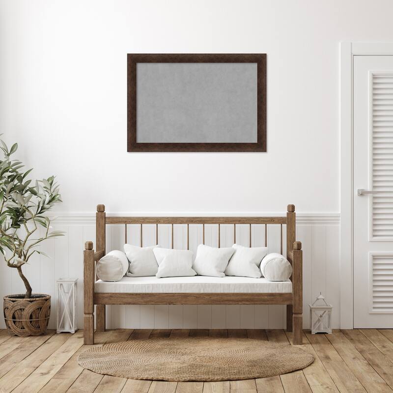 Amanti Art Warm Walnut Framed Magnetic Board