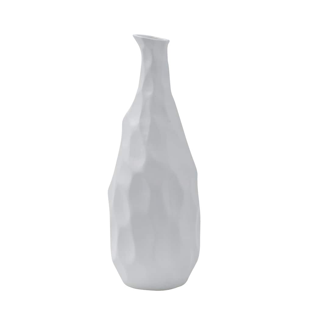 Renwil Blouin Indoor Ceramic Stoneware Vase, White Semi-Gloss