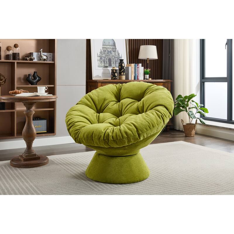 Oversized Swivel Accent Chair, 360-Degree Swivel Barrel Chair, Papasan Chair for Living Room and Bedroom Comfort