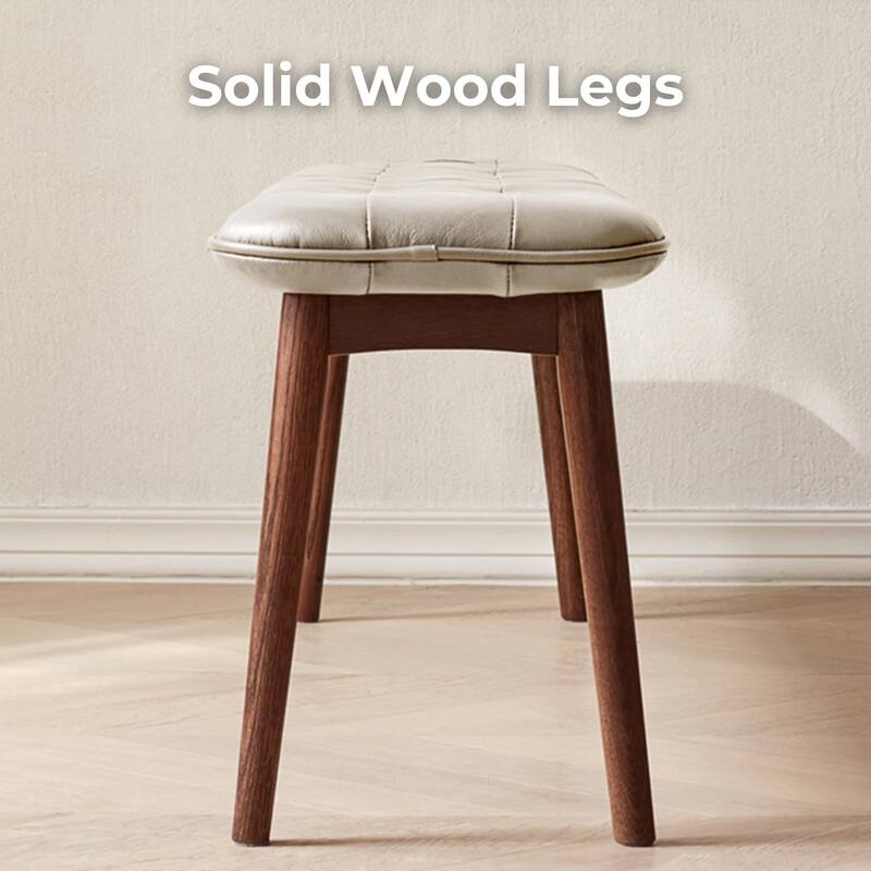 Dining Bench Table Bench for Living Room With Leather Cushion