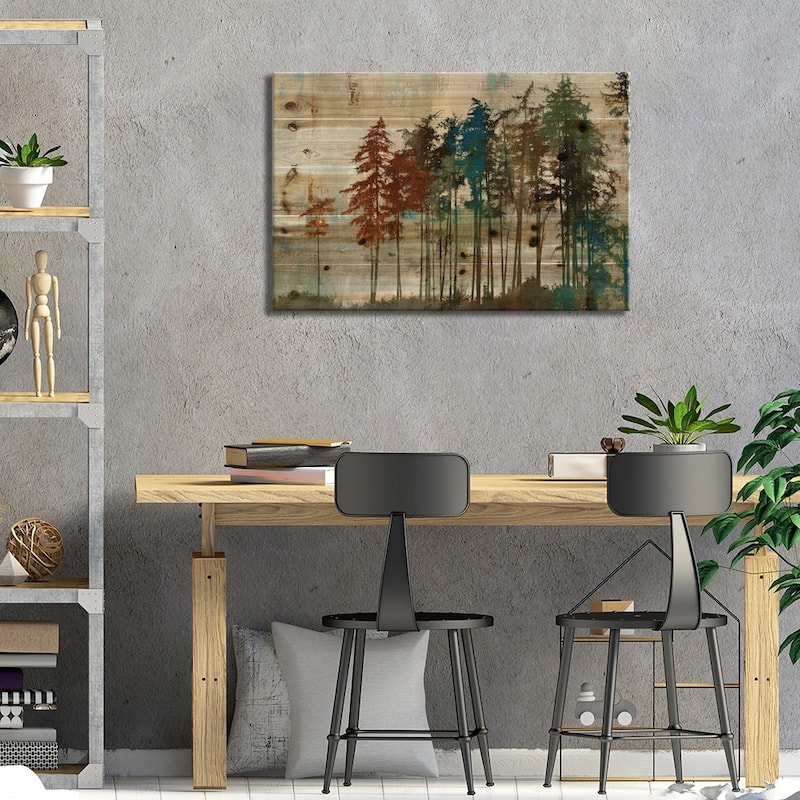 Aspen Print On Wood by PI Studio - Multi-Color