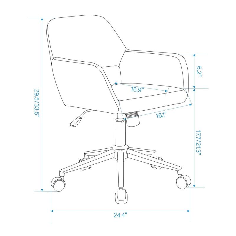 Homylin Modern Velvet Upholstered Task Chair with 360 Degree Swivel