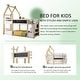 preview thumbnail 36 of 34, Twin House Bunk Bed with Stairs & Blackboards - Playful Design for Kids
