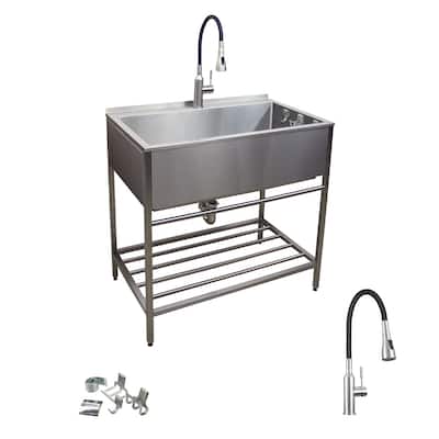 Transolid TRS_TFH-3622 36" Free Standing Single Basin Stainless Steel