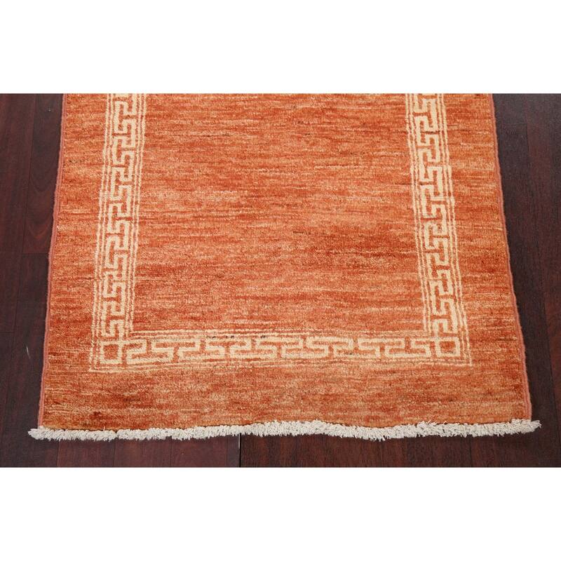 Geometric Bordered Gabbeh Kashkoli Runner Rug Wool Hand-knotted Carpet - 2'4" x 4'9"