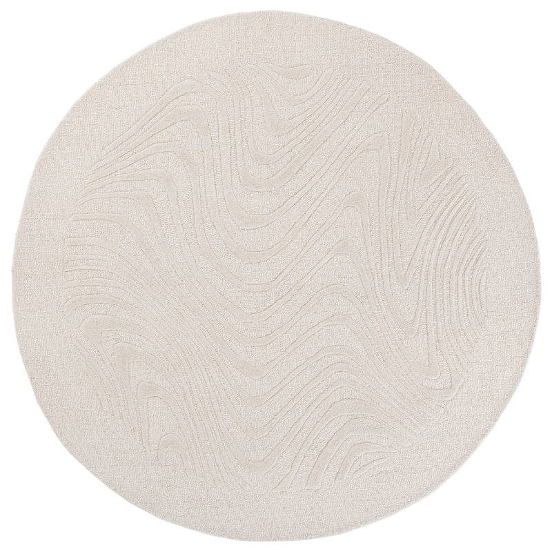 SAFAVIEH Handmade Ebony Sabiye Wool Rug - 6' Round - Ivory