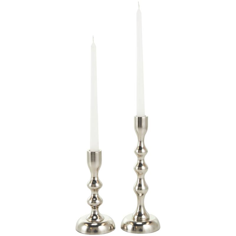 Gold or Silver Aluminum Candle Holder (Set of 2)