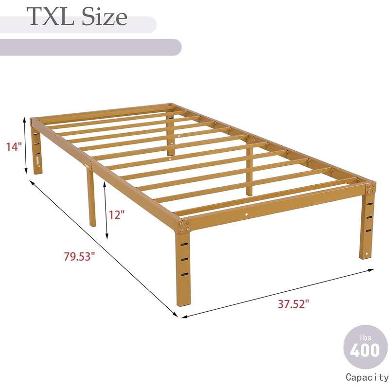 alazyhome 14 inch Metal Platform Bed Frame Steel Slat