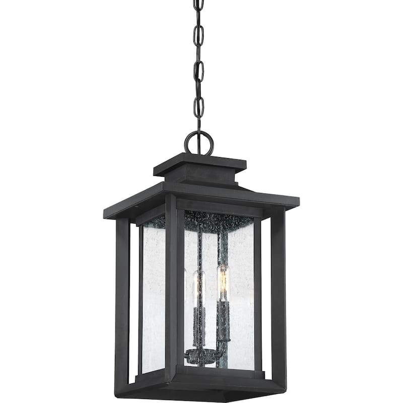 Wakefield 3-Light Outdoor Hanging Lantern in Earth Black