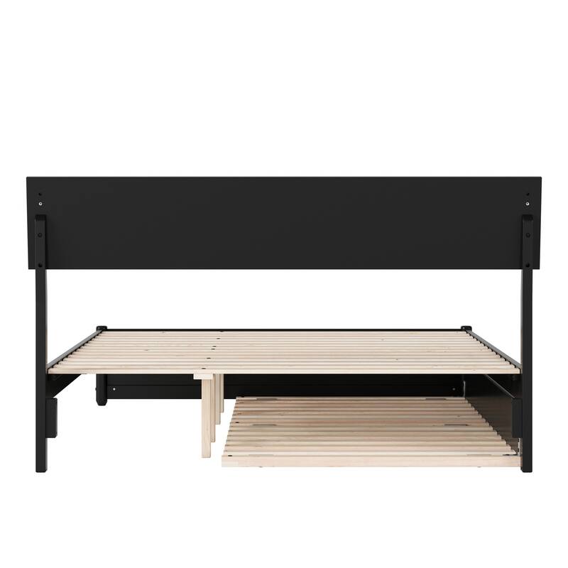 Norla Wood Platform Bed with Trundle