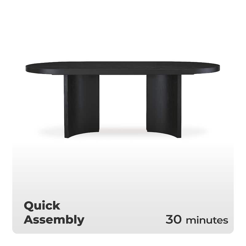 Signature Design by Ashley Rowanbeck Black Dining Table - 86.25" W x 42" D x 30.25" H