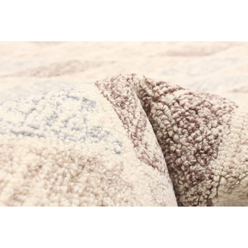 ECARPETGALLERY Hand Tufted Timeless Cream Wool Rug - 5'1 x 8'0