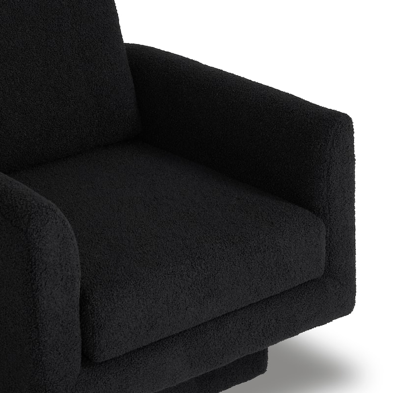 360° Modern Swivel Accent Chair,30" W Round Armchair,Thick Padded Single Lounge Sofa,Upholstered Comfy Barrel Chair,