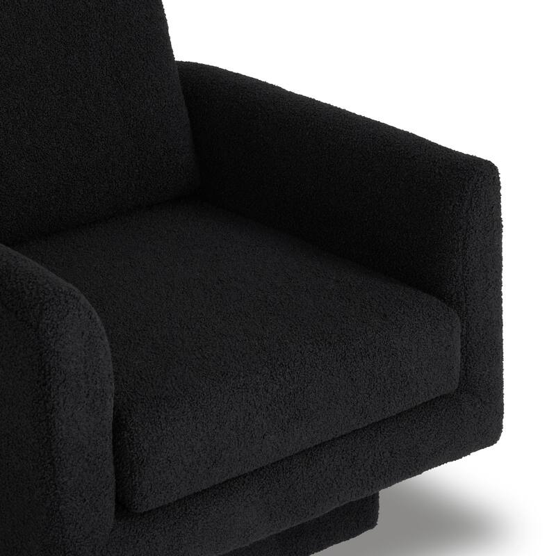 Boucle Swivel Chair with Thick Cushion