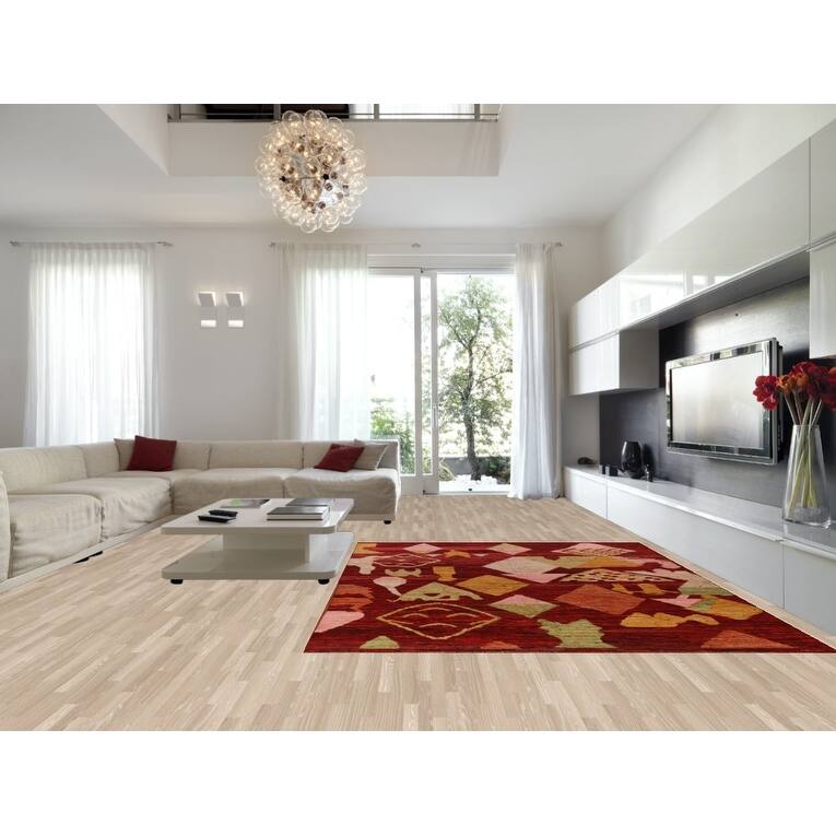 Geometric Moroccan Oriental Area Rug Bedroom Handmade Wool Carpet - 9'1" x 11'9"