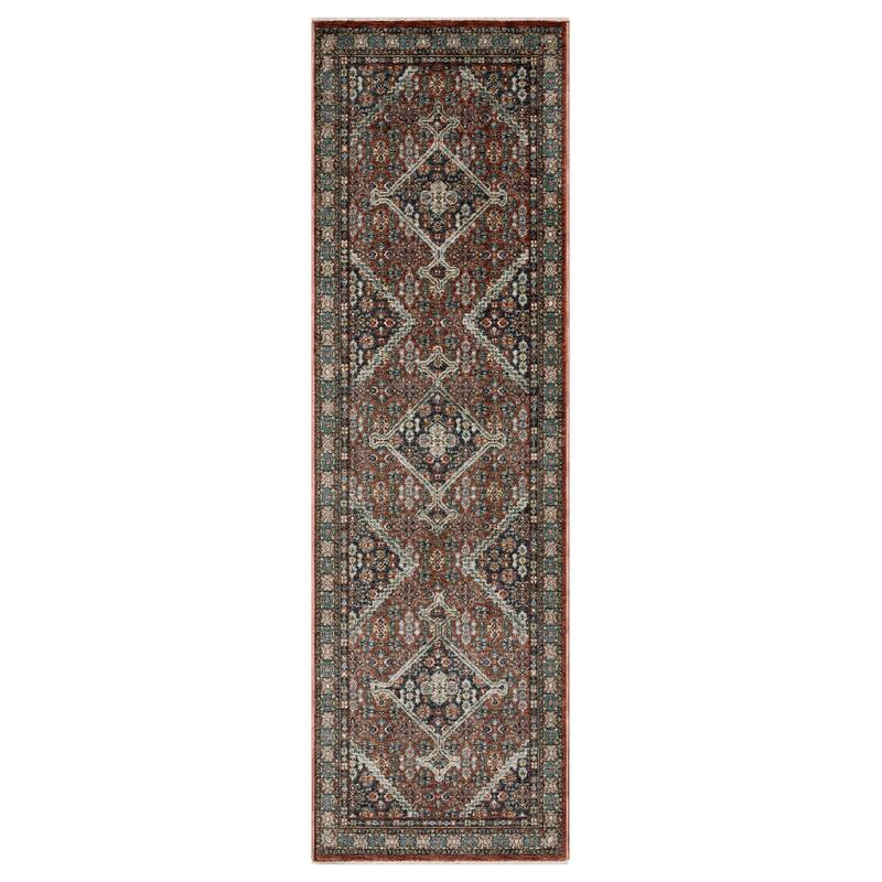 Esme Vintage Medallion Red/ Multi Area Rug - 2' 3" x 7' 6" - Runner