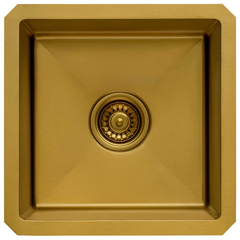 Ruvati 15-inch Matte Gold Stainless Steel Undermount 16 Gauge Kitchen Sink - RVH7015GG