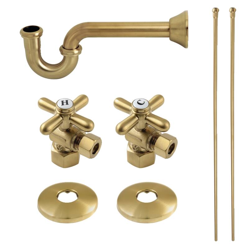 Trimscape Plumbing Supply Kit Combo in Polished Nickel - Brushed Brass