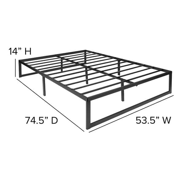 dimension image slide 1 of 12, Platform Bed Frame; Pocket Spring Mattress & Memory Foam Topper