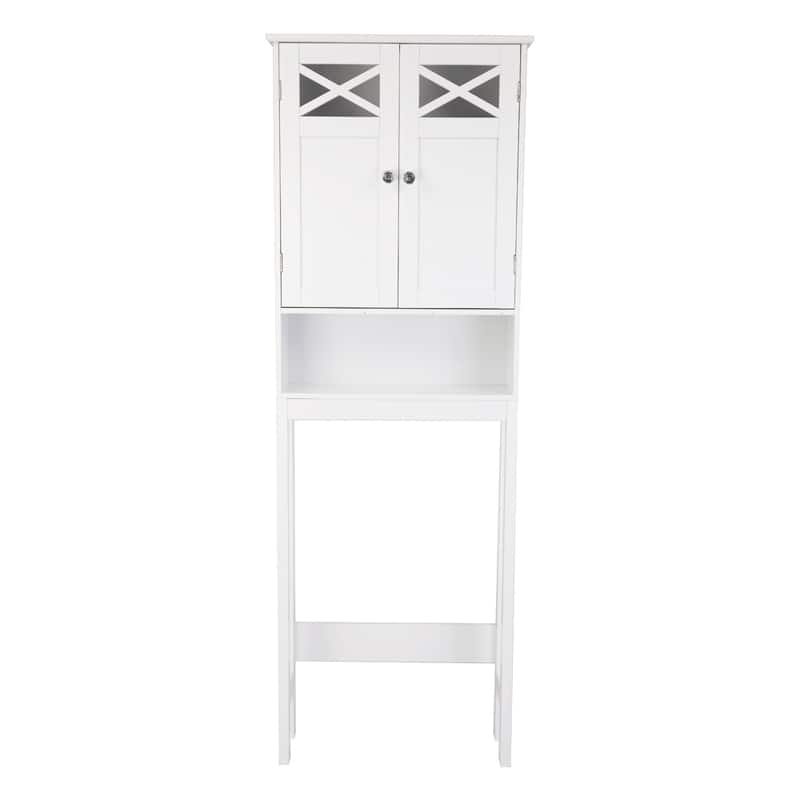 Double Doors Bathroom Cabinet White