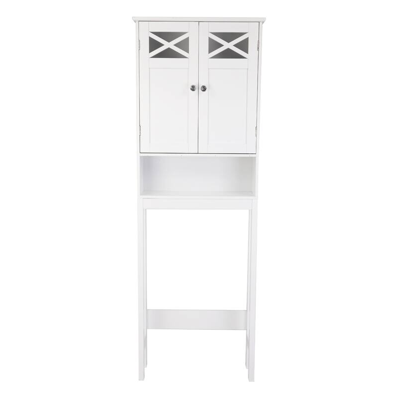 68"FCH Double Door Fork Toilet Cabinet White