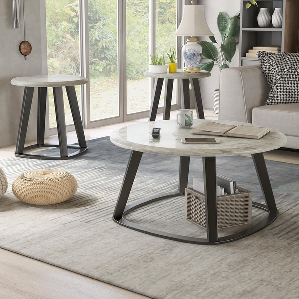 Marble table store set of 3