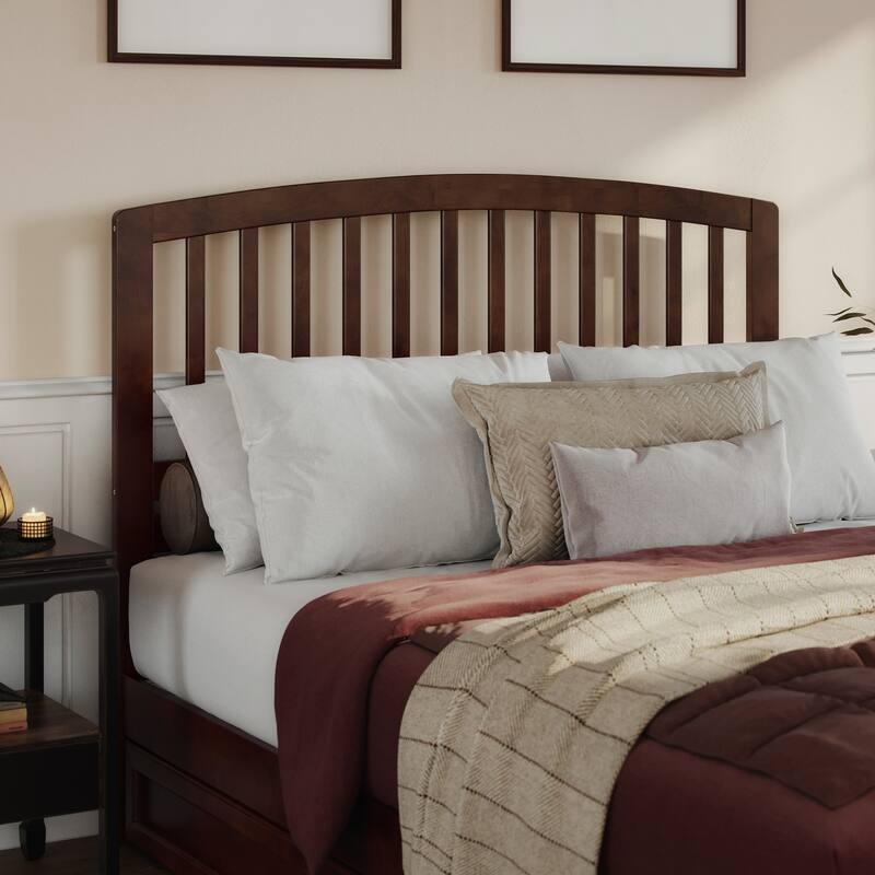 AFI Richmond Headboard with Attachable Charger - Walnut - Queen