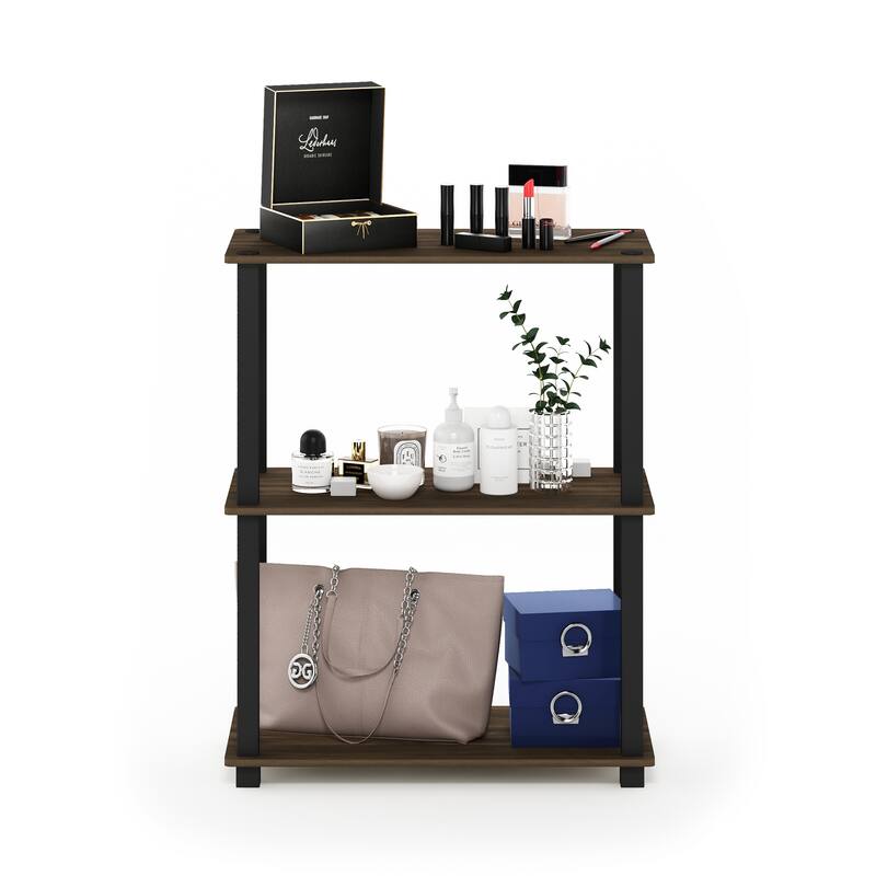 Furinno Turn-S-Tube 3-Tier Compact Multipurpose Shelf Display Rack with Square Tube