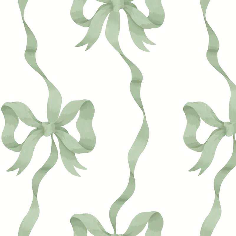 Cath Kidston Ribbon Bow Sage Wallpaper