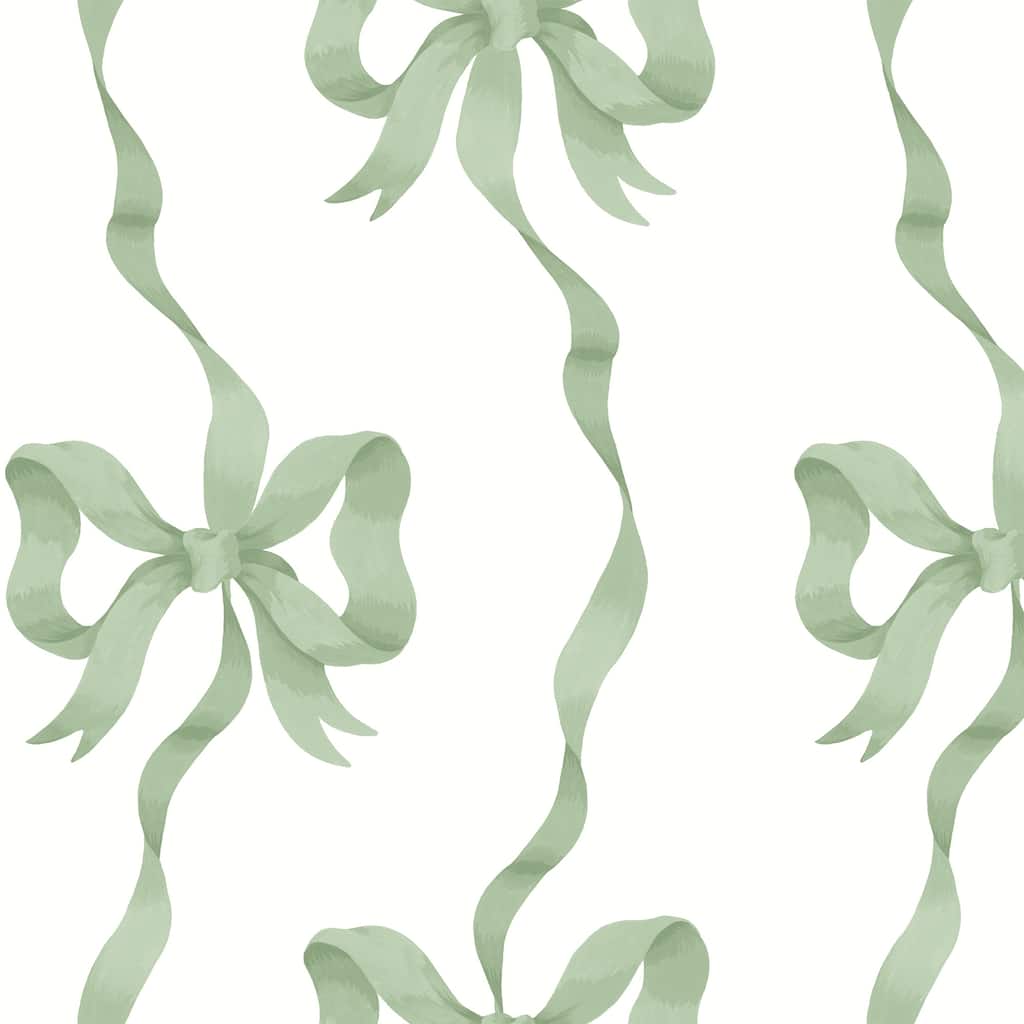 Cath Kidston Ribbon Bow Sage Wallpaper