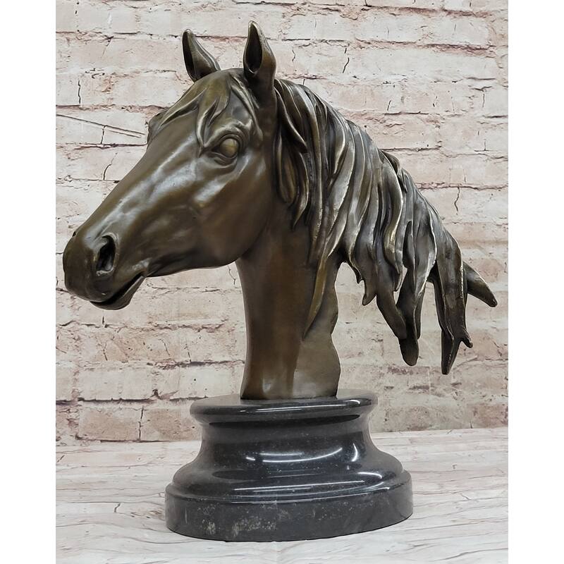 Hot Cast Bronze Horse Head Bust Statue Sculpture Bronze Metal Original Art By Milo