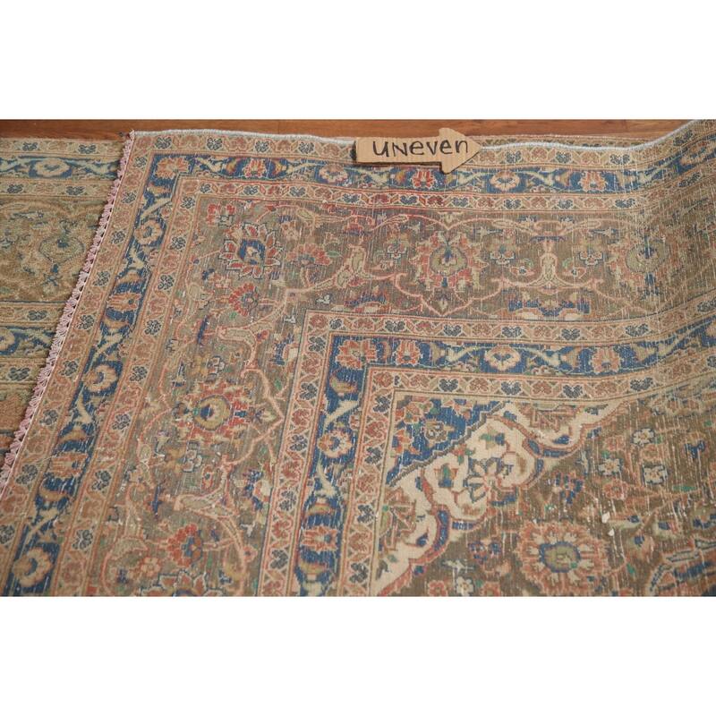 Hand Knotted Oriental 100% Wool Carpet Traditional Floral Pink Mashad Area Rug - 12' 5'' X 9' 4''