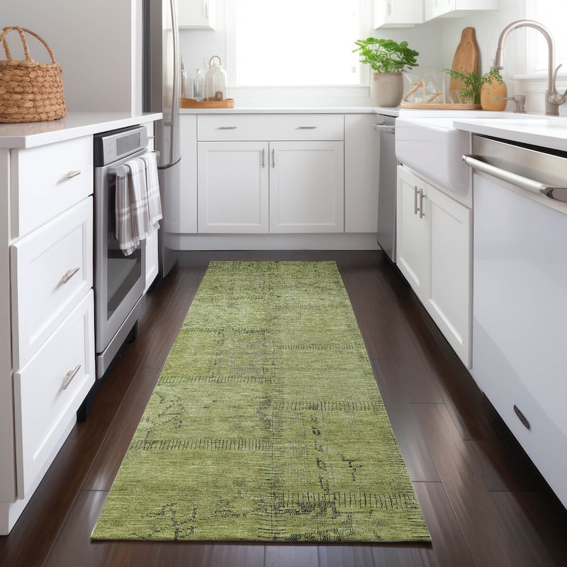 Machine Washable Indoor/ Outdoor Chantille Boho Traditional Rug - Fern - 2'3" x 7'6"