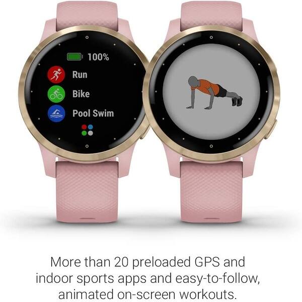 Refurbished Garmin Vivoactive 4s Dust Rose Light Gold Hardware Watch Overstock 33046441