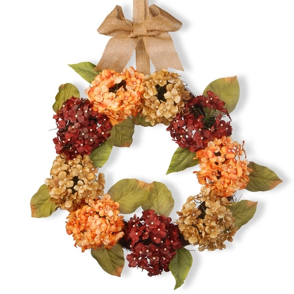 24" Mixed Hydrangea Wreath - Multi - N/A