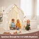 preview thumbnail 14 of 28, Gymax Kids Play Tent w/Playpen Yard Door Curtains Windows Star Lights