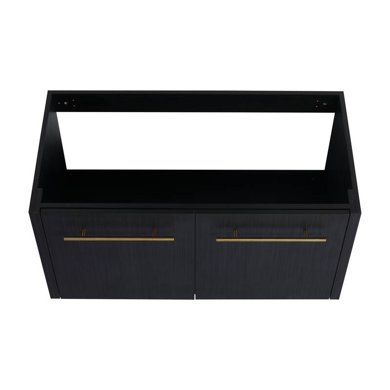 Modern Floating 24-Inch Bathroom Vanity Cabinet, Black Chestnut with Ample Storage, No Top Sink Included