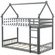 preview thumbnail 6 of 20, Twin Over Twin Bunk Bed with Fence and Ladder for Kids