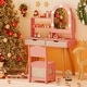 preview thumbnail 16 of 20, Costway Kids Vanity Set with 3-Color Lighting Modes, Adjustable - See Details