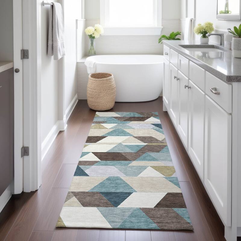 Machine Washable Indoor/ Outdoor Modern DeVaughn Chantille Rug