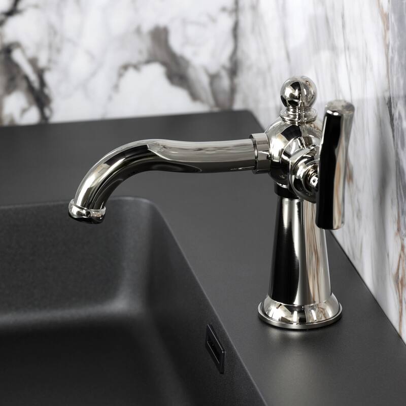 Kingston Brass Hallerbos Single-Handle 1-Hole Deck Mount Bathroom Faucet with Drain