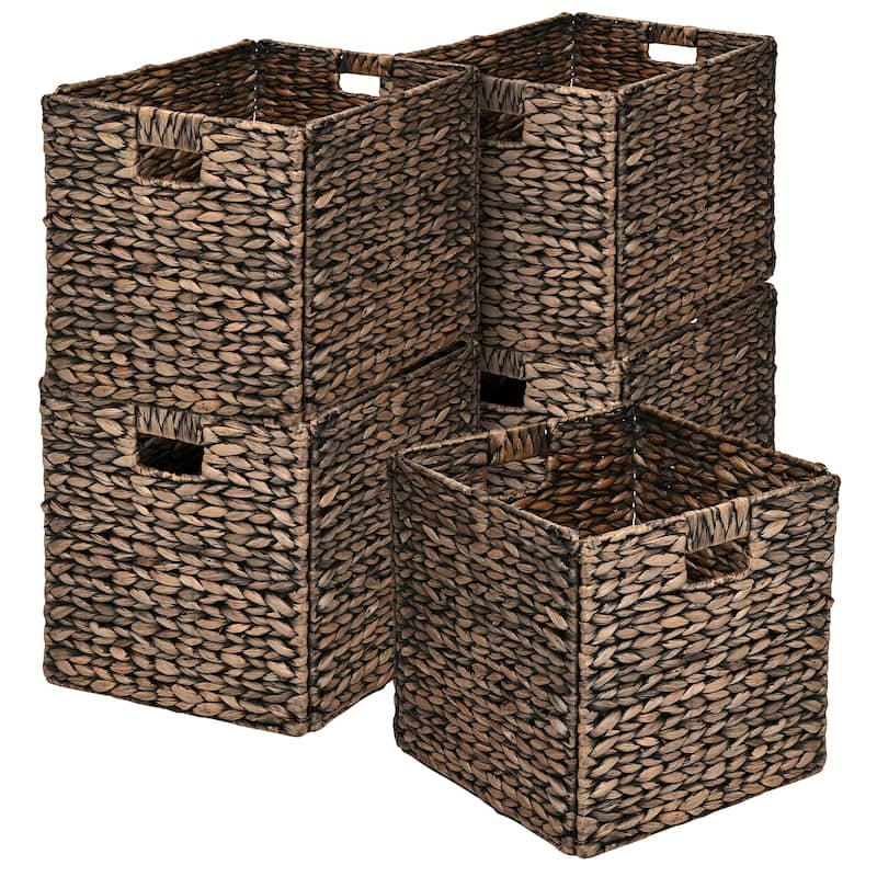 Collapsible Storage Cube Basket with Handles (Set of 5)