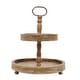 preview thumbnail 1 of 27, Distressed Wood 2-Tier Tray with Metal Handle