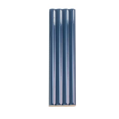 Arte 1.97 in. x 7.87 in. Glossy Blue Ceramic Subway Deco Wall and Floor Tile (4.09 sq. ft./case) (38-pack)