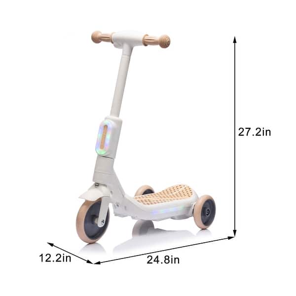 dimension image slide 2 of 3, 2in1 Kids Ride On Three-Wheel Electric Scooter