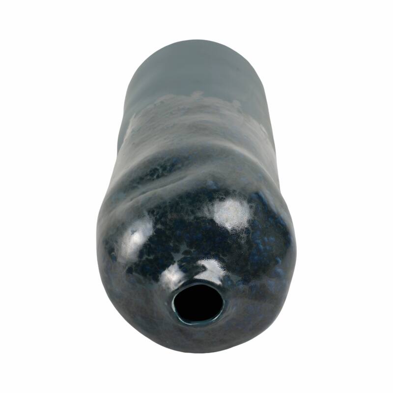 Decorative Vase - Blue Ceramic Finish Details
