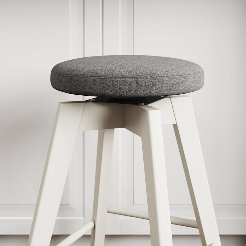 Nathan James Amalia Backless Counter Height 360 Swivel Seat Wood Bar Stool