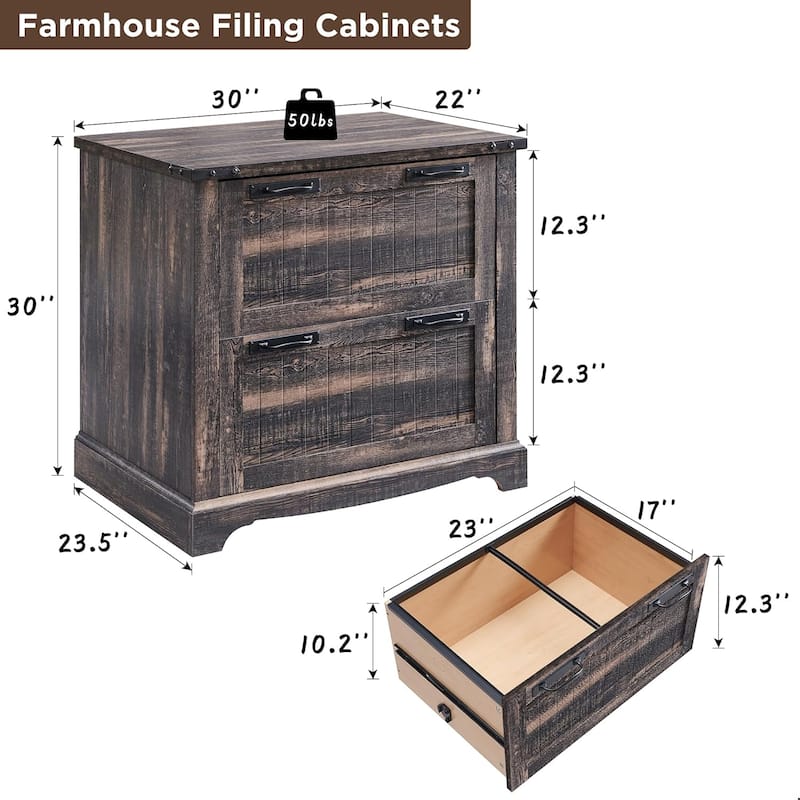 Farmhouse File Cabinet, Wood Filing Cabinets, Office Storage Cabinet