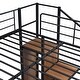 preview thumbnail 8 of 9, Full Over Full Metal Bunk Bed with Storage Ladder & Wardrobe, Black